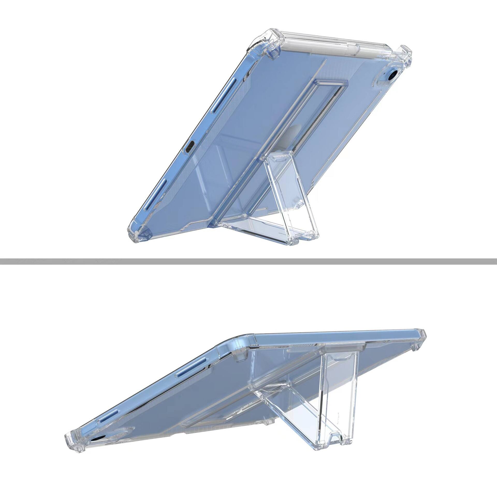 Alt View 1. Dteck - Rugged Clear Case For Apple iPad 11th(A16) 2025 /10th 2022 Sturdy Kickstand Pencil Holder Non-Yellowing Slim Cover - Clear.