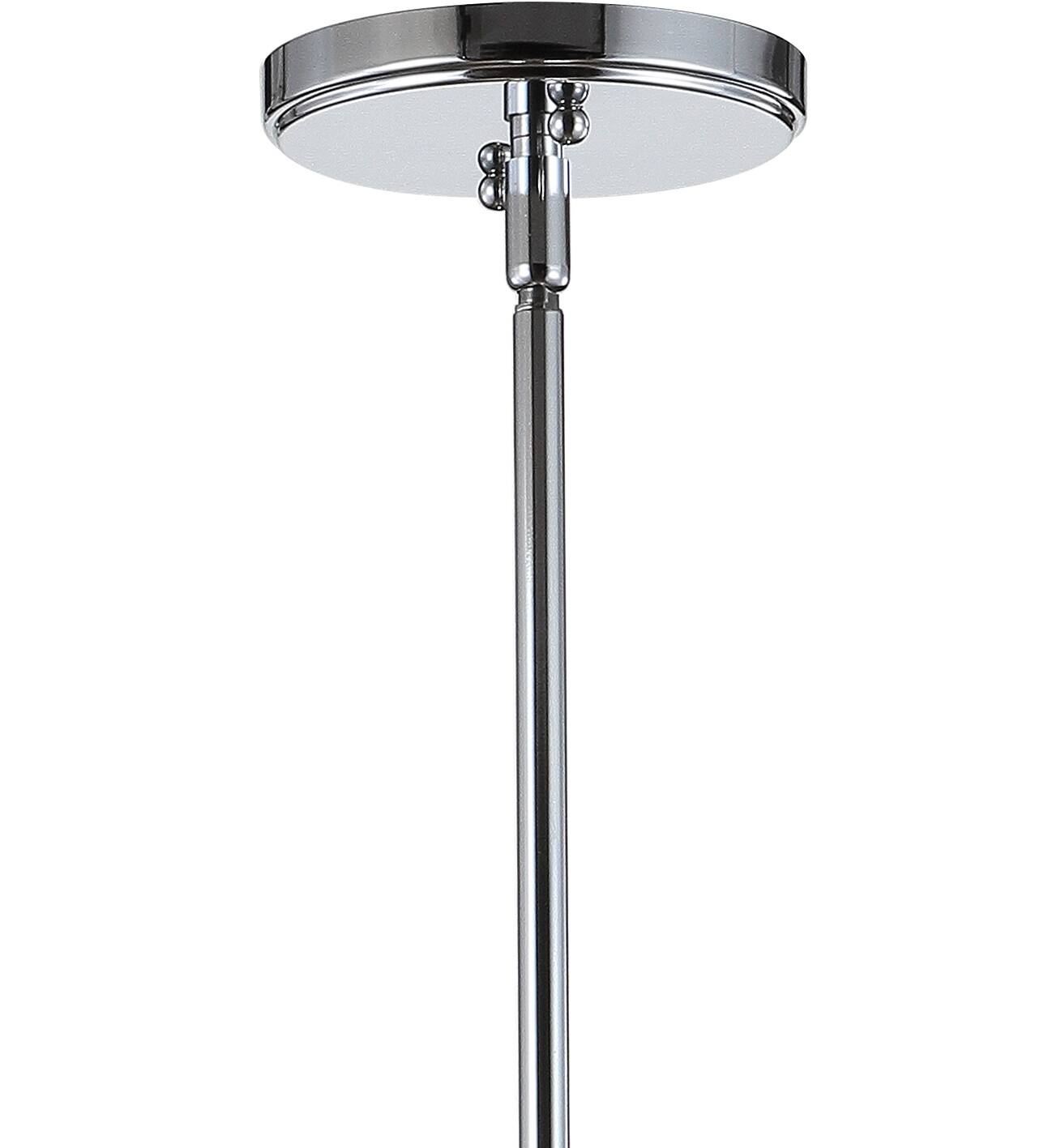 Alt View 5. Jonathan Y - Watts 13.25" 1-Light Mid-Century Modern Iron/Glass LED Pendant, Chrome/Clear - Chrome/Clear.