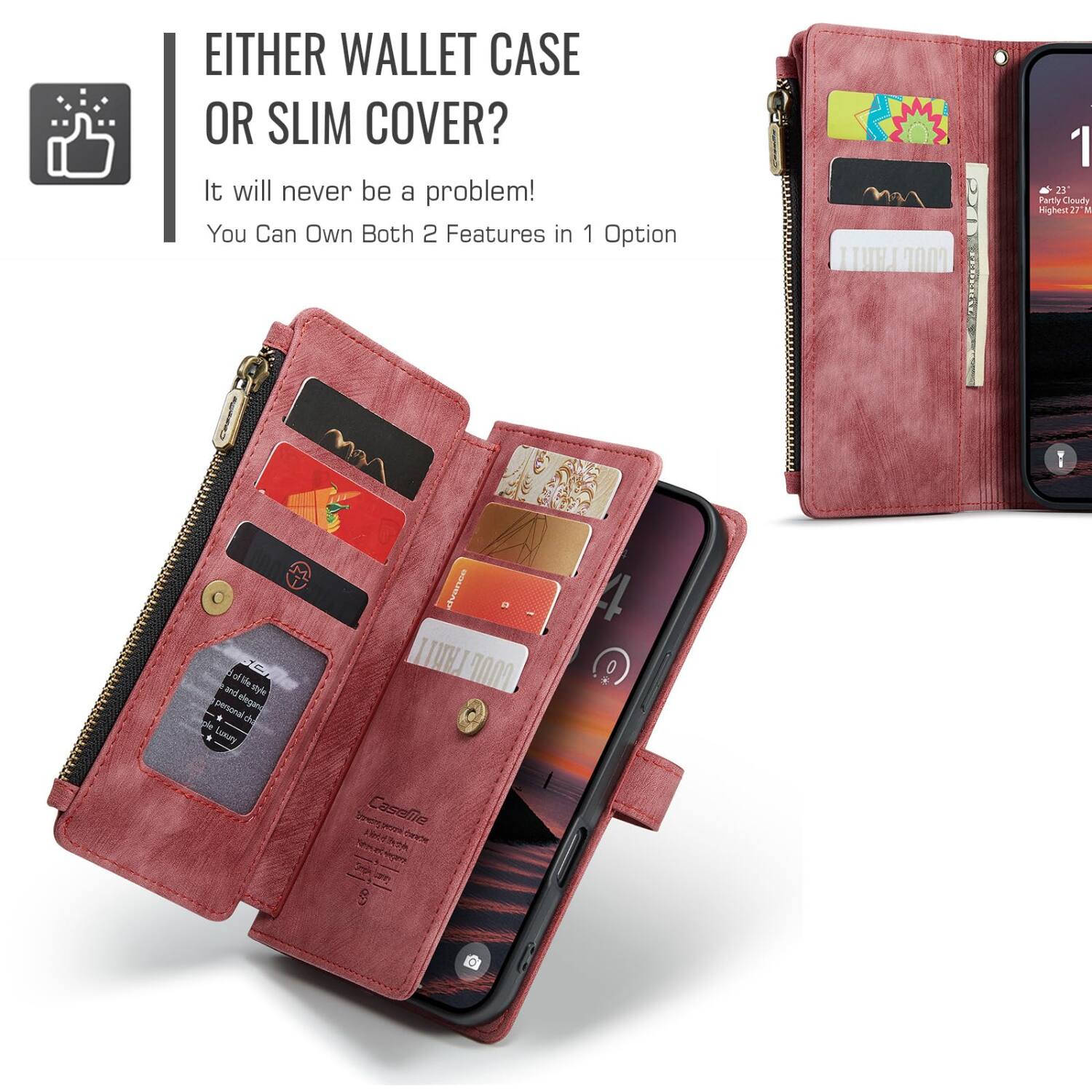 EITHER WALLET CASE OR SLIM COVER?  
It will never be a problem! You Can Own Both 2 Features in 1 Option

PARIT 7002

1 23' Partly Cloudy Highest 17 M

of life and style personal elegant luxury

dvance PARIT Caselle Version Calories