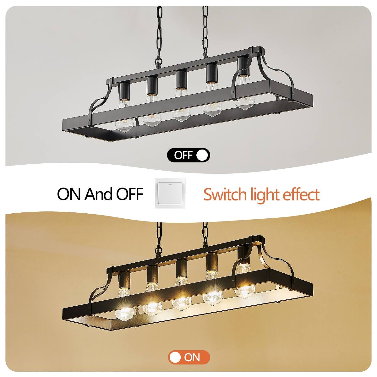 OFF  
ON And OFF  
Switch light effect  
ON