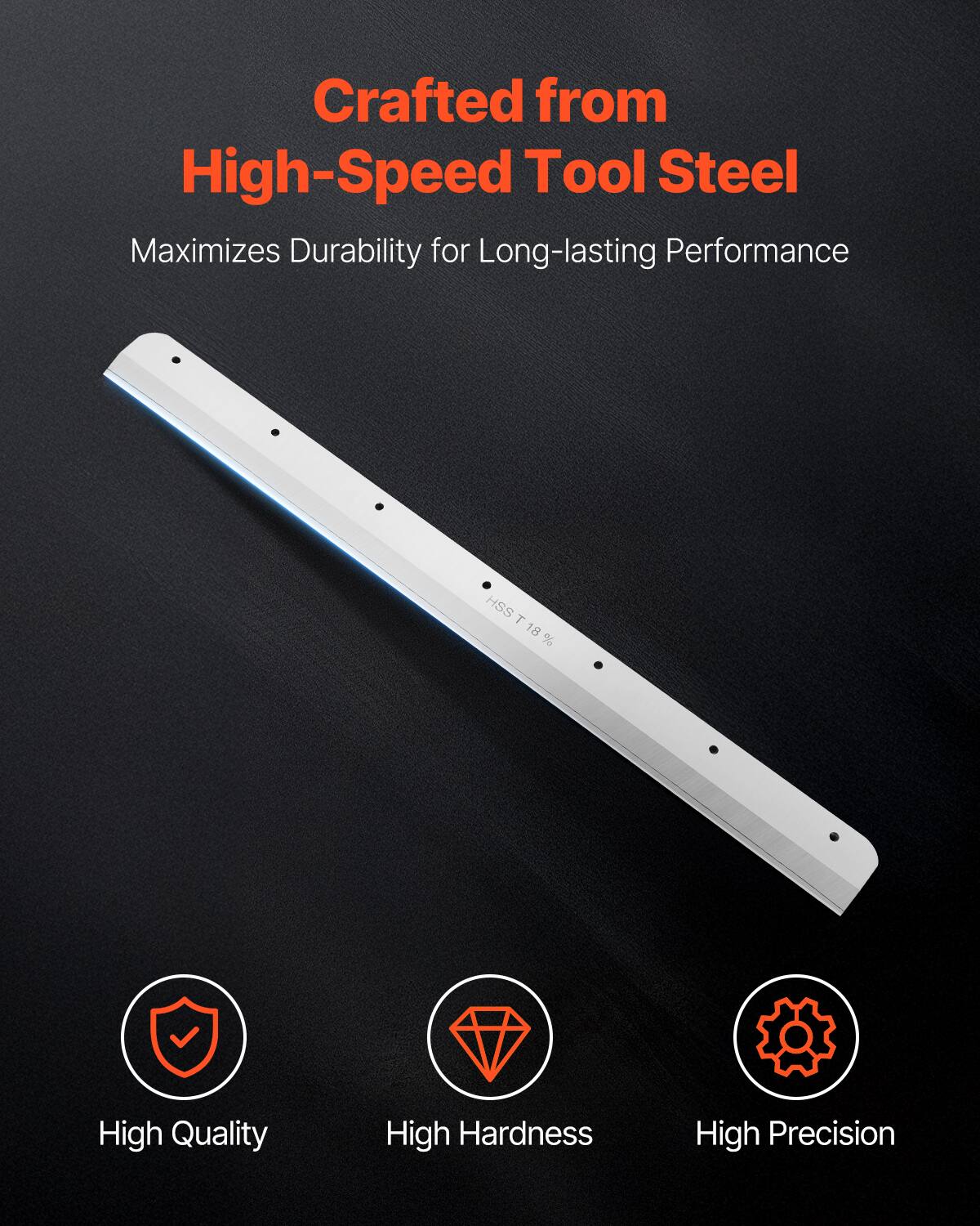 Crafted from High-Speed Tool Steel  
Maximizes Durability for Long-lasting Performance  

HSS T 18 %  

High Quality  
High Hardness  
High Precision
