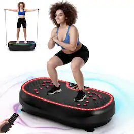GlowWise - Pro Vibration Plate: 3D/4D Dual Motor Whole Body Shaker for Lymphatic Drainage, Weight Loss at Home - Men & Women - 3D Vibration Plate- Black