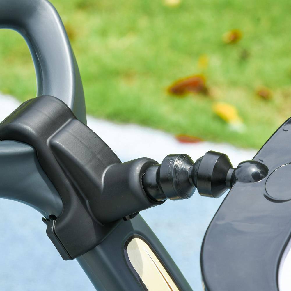 Alt View 2. BreeBe - Qaba 3-in-1 Push Car for Kids 1-3 Years, Ride On Sliding Car with Removable Handle, Music, Horn, Canopy, Safety Rail - White.