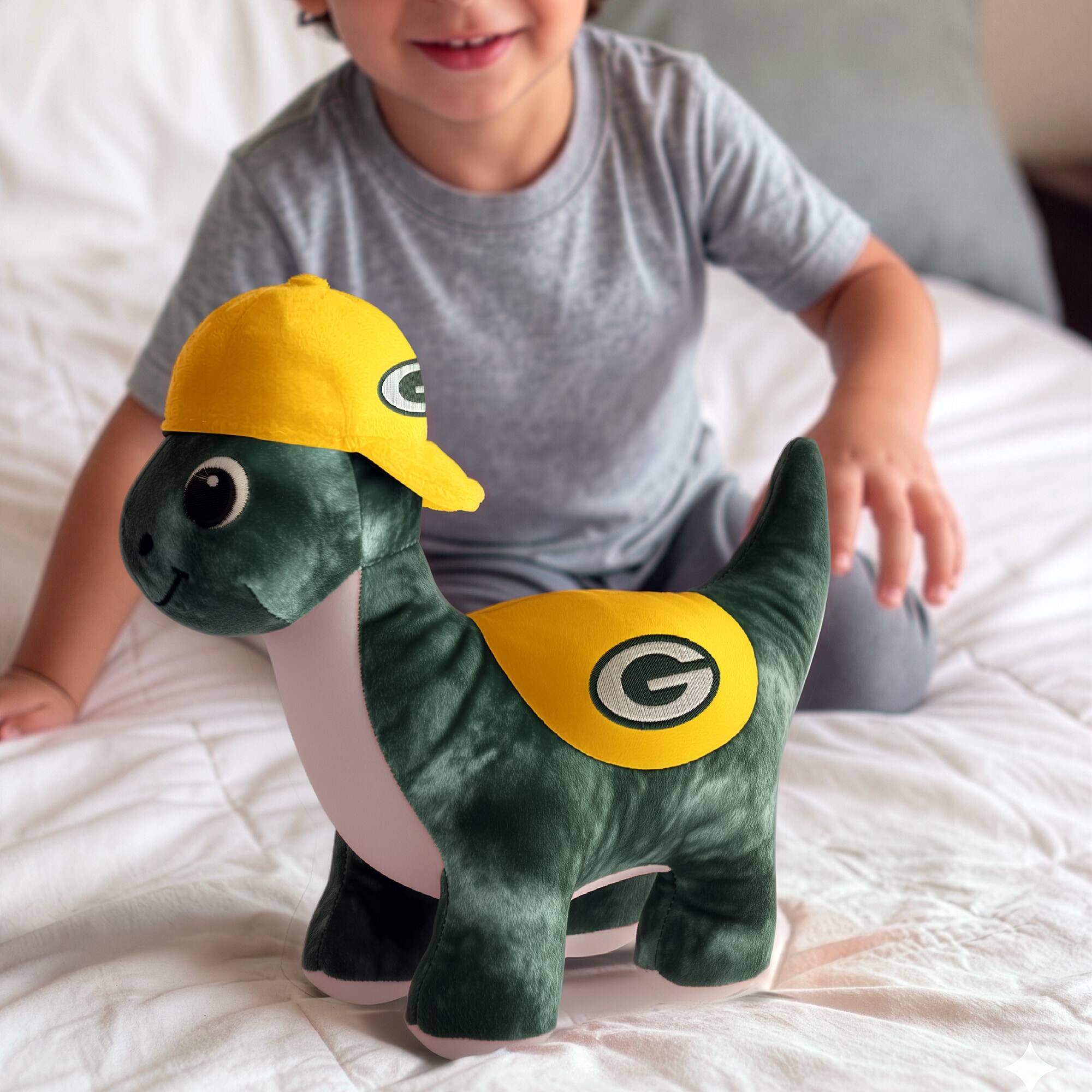 Alt View 2. Sporticulture - Green Bay Packers Huddle Plush Fanasaur - Multicolor.