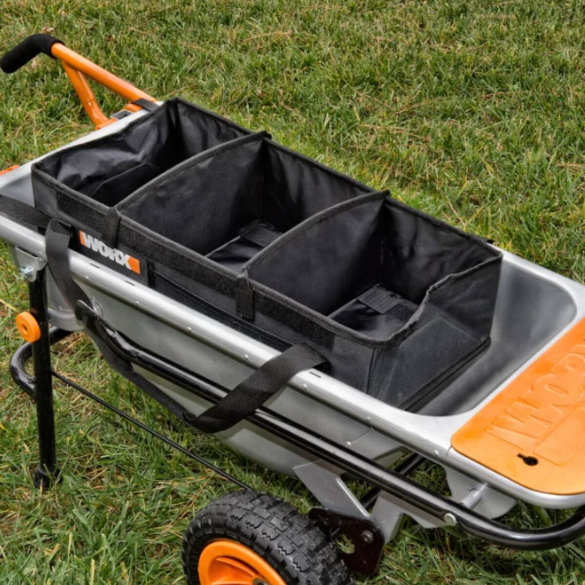 Angle. WORX - Worx WA0234 Aerocart Wheelbarrow Adjustable Tub Organizer - Black.