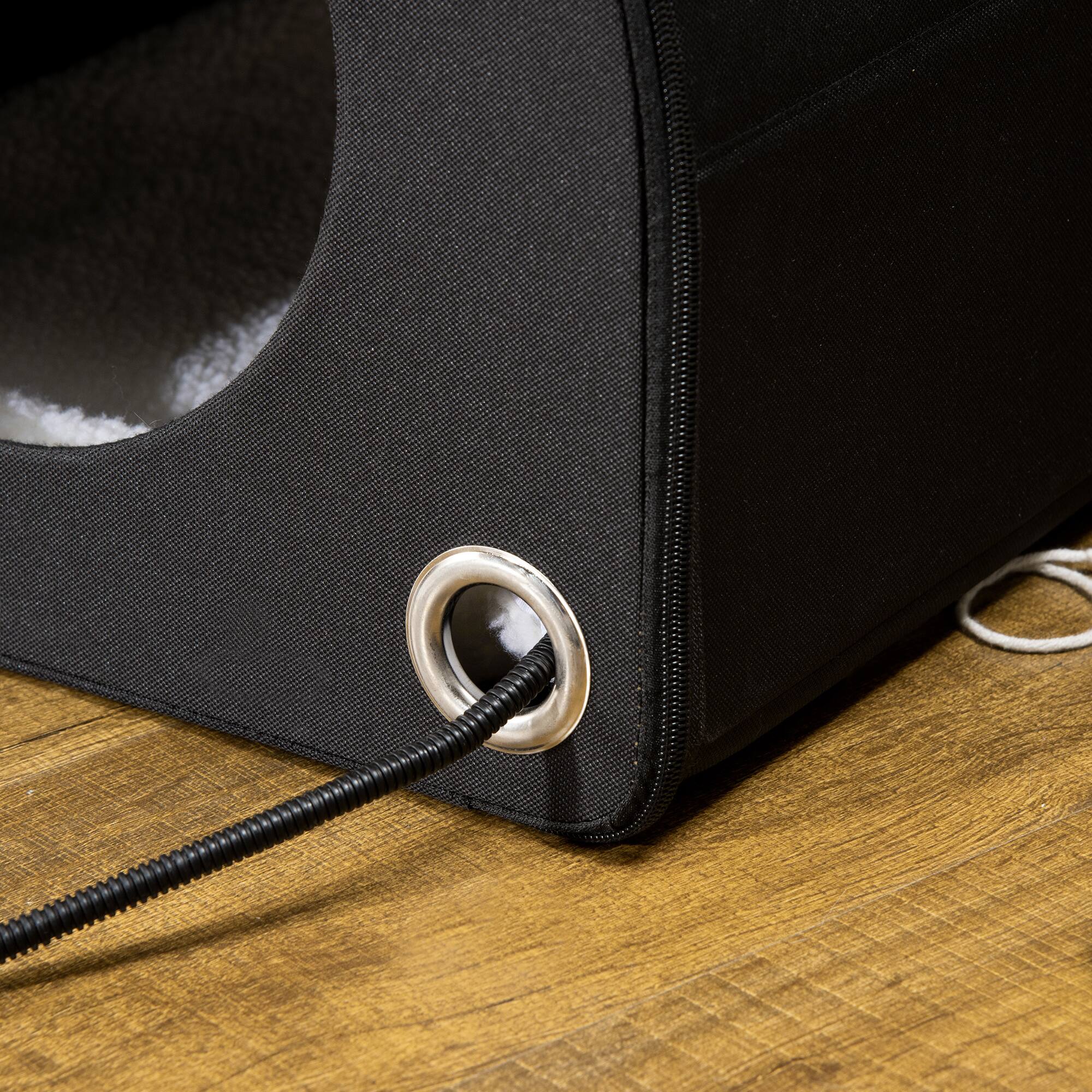 Alt View 5. Pawhut - Dome Heated Cat House Portable and Waterproof Pet Shelter for Kitty in Winter.