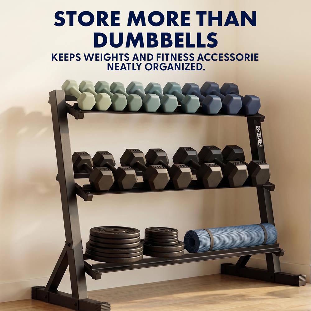 STORE MORE THAN DUMBBELLS  
KEEPS WEIGHTS AND FITNESS ACCESSORIES NEATLY ORGANIZED.
