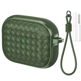 Dteck - for AirPods Pro 3 Case, Woven Series Earbuds Protective Case, Full Drop Protection Cover with Lanyard and Cleaning Kit - Green