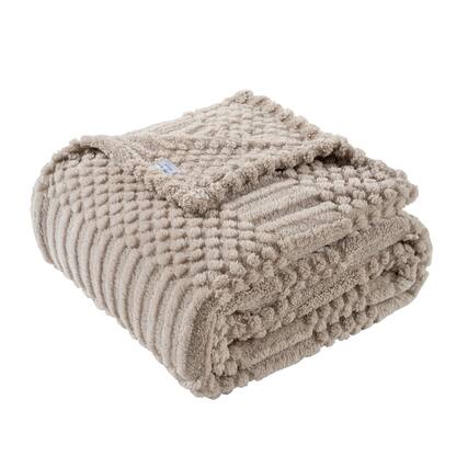 Front. Alchemy Casas - Inch Rust Throw Blanket Soft Fluffy Fleece Cute Aesthetic For Sofa Couch Chair Bed Living Room Bedroom All - Light Brown Twin(60x80).