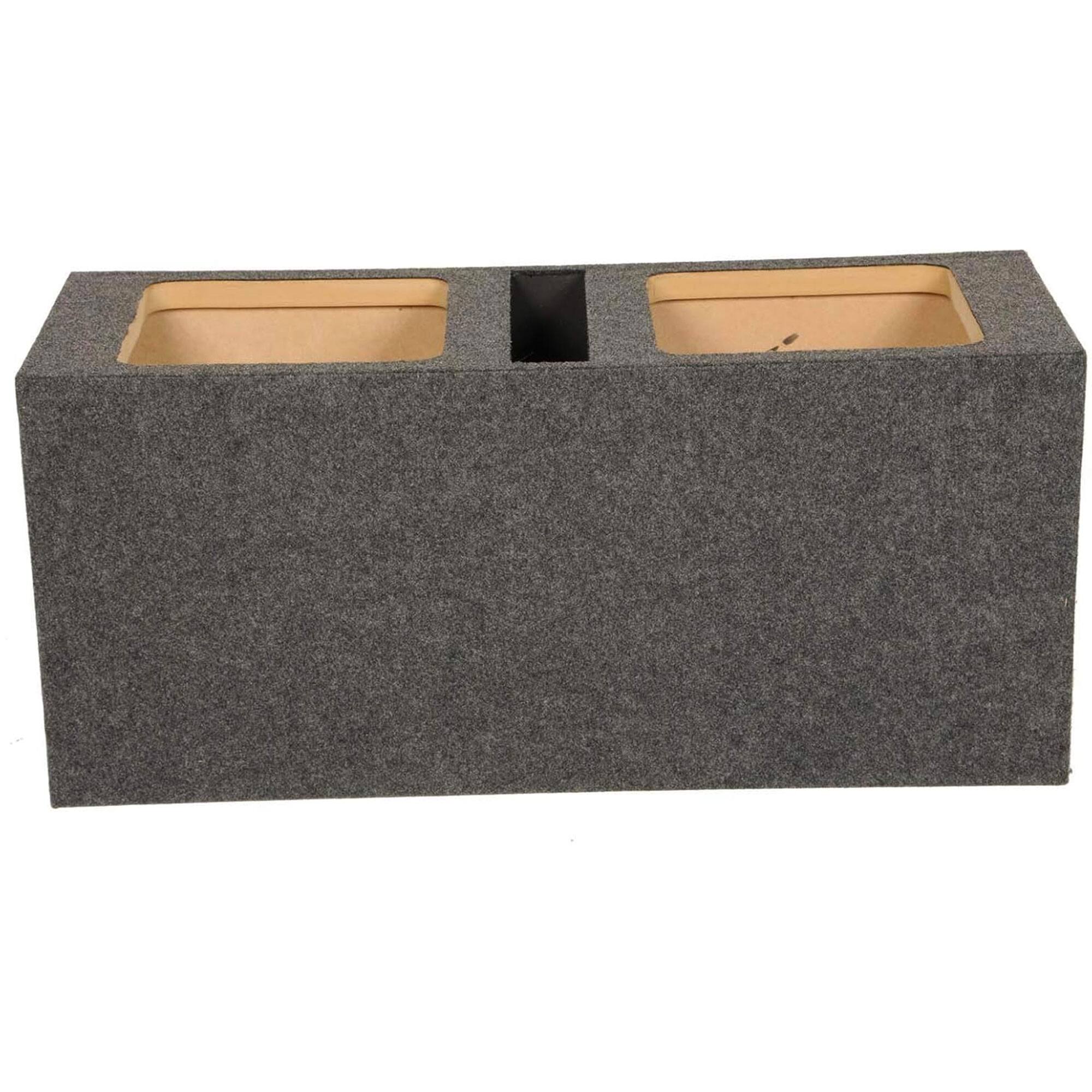 Alt View 2. QPower - Square Solobaric Dual 12" Ported L3 L5 L7 Subwoofer Box Speaker Enclosure.