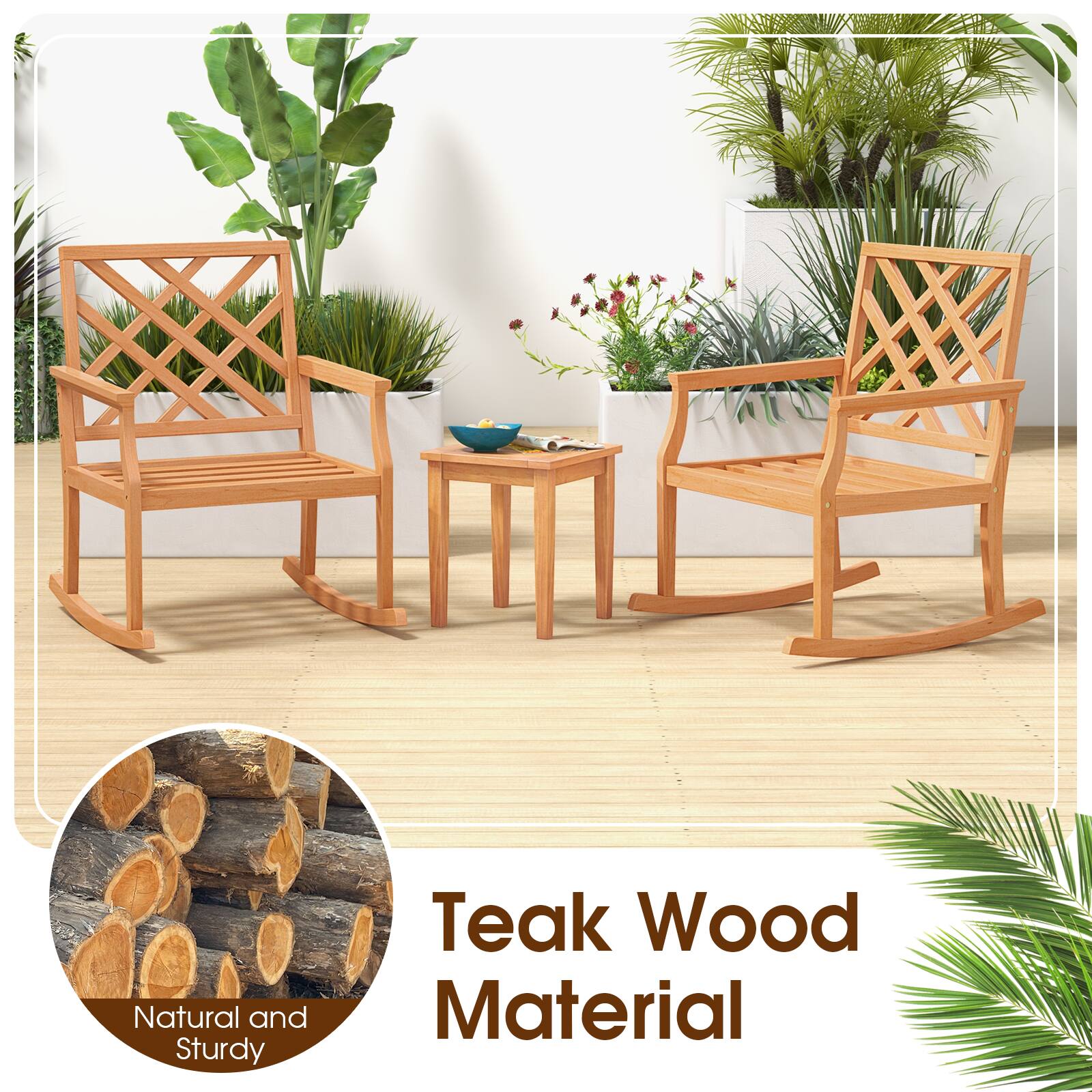 Natural and Sturdy Teak Wood Material