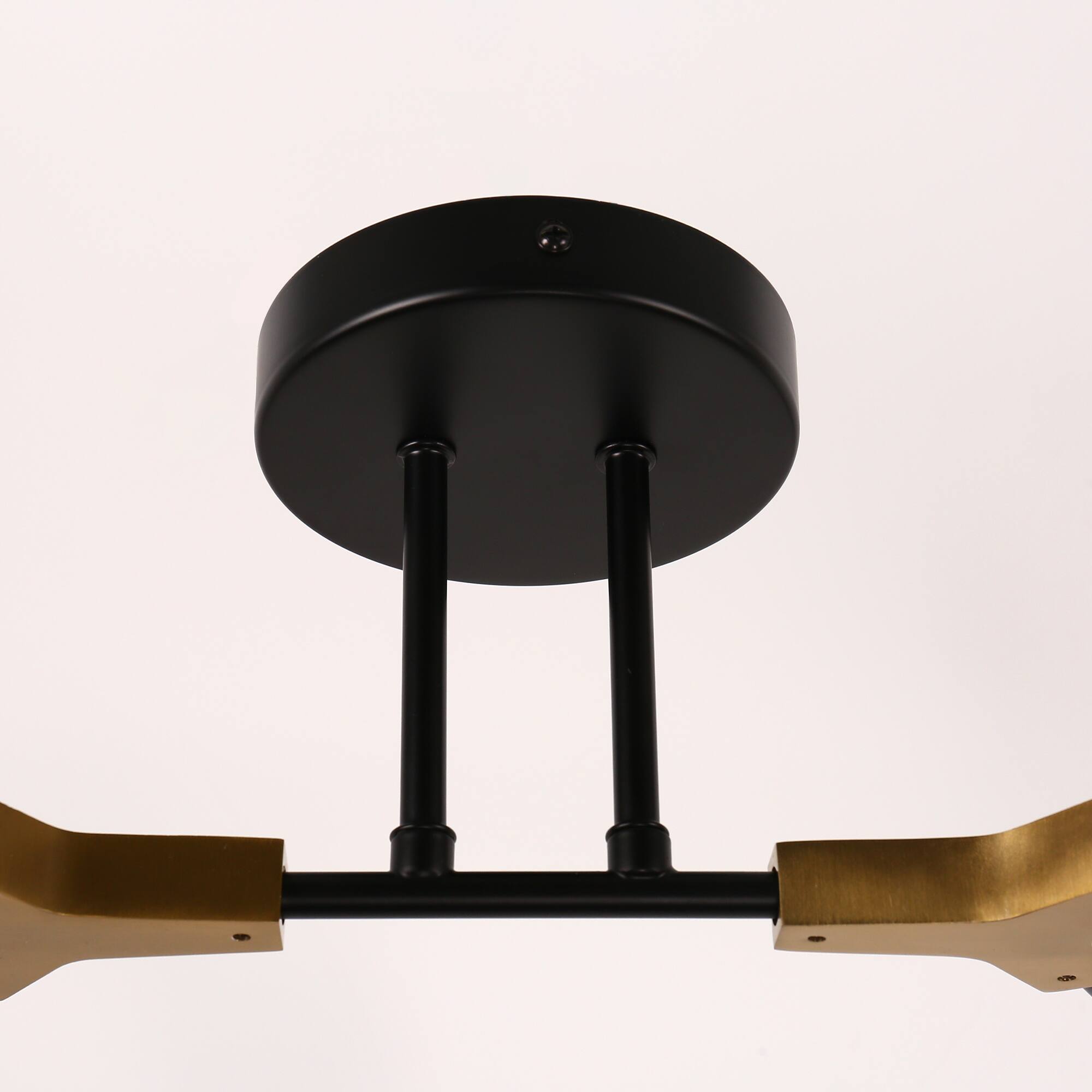 Alt View 3. Jandcase - JANDCASE 6-Light Black & Gold Mesh Cage Semi-Flush Mount Ceiling Light, E26 Socket, Non-Integrated Bulbs for Dining Room - Black and Gold.