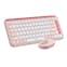 Logitech - POP ICON COMBO Compact TKL Wireless Bluetooth Keyboard and Mouse Bundle with Programmable Quiet Keys and Buttons - Rose & Off-White