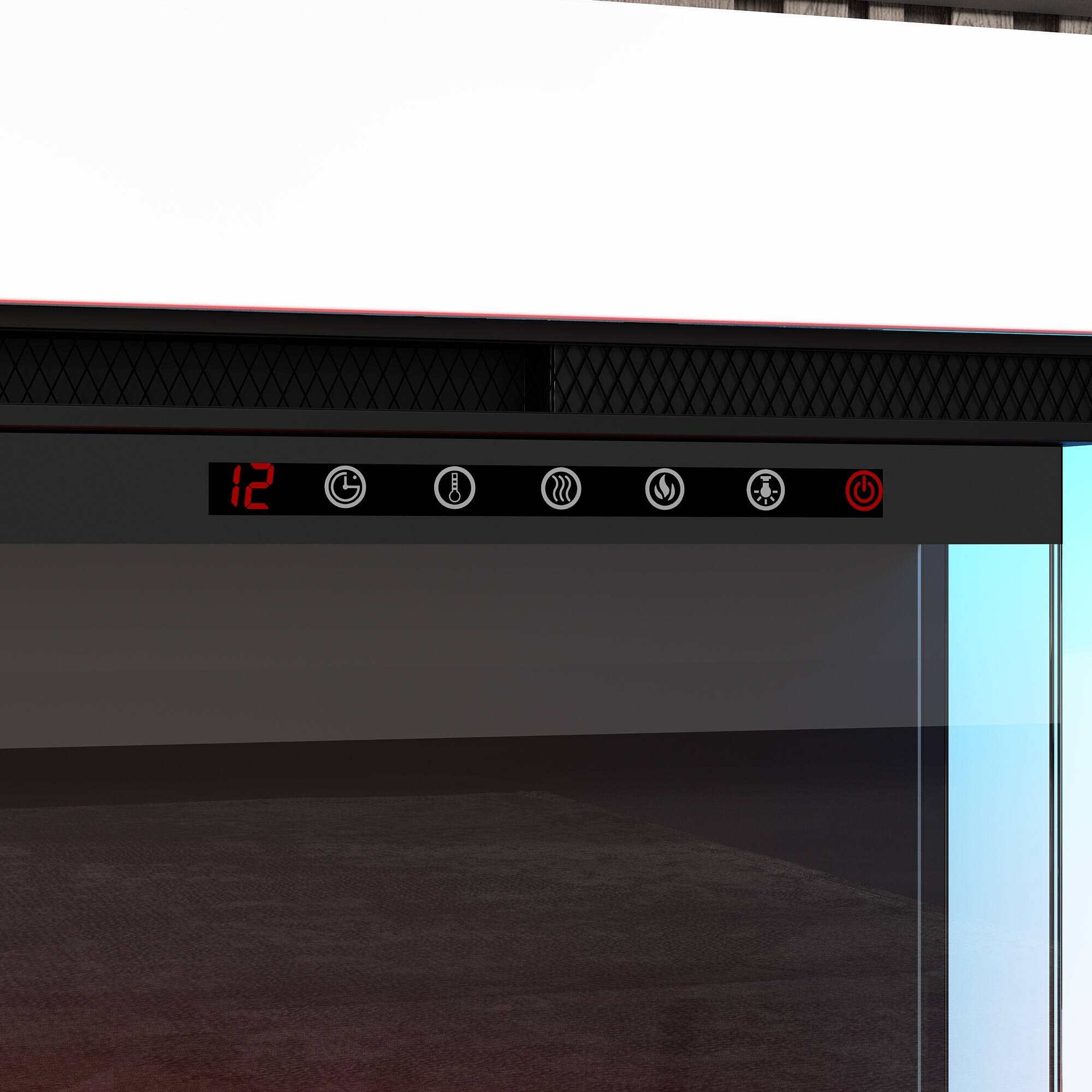 Alt View 2. Famapy - Upto 65" TV Stand with Electric Fireplace and LED Lights, Entertainment Center with Storage for Living Room Heating - White & Black.