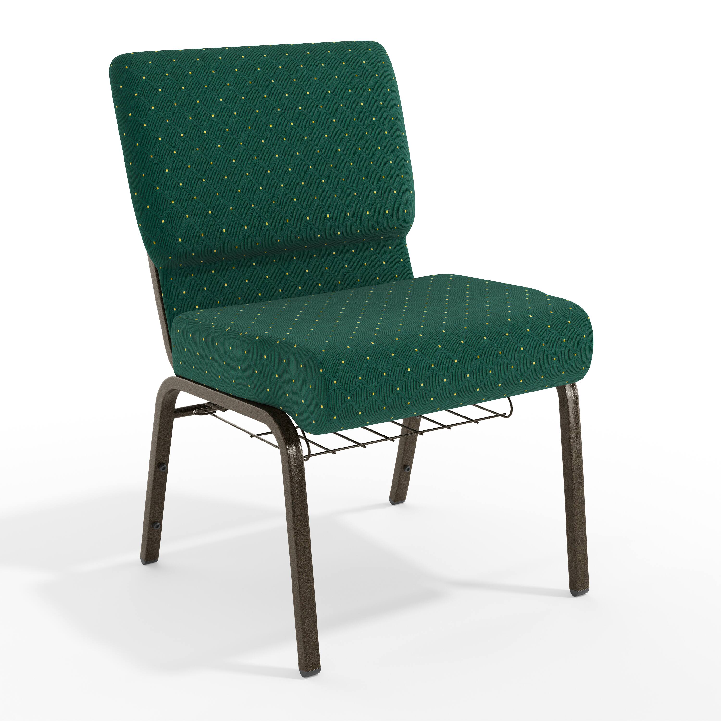 Hunter Green Dot Patterned Fabric/Gold Vein Frame