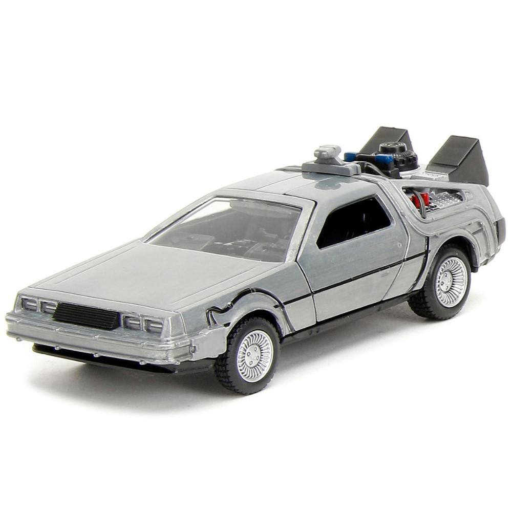 Angle. Jada - "Back to the Future" Delorean Set of 3 pieces "Hollywood Rides" Series 1/32 - Silver.