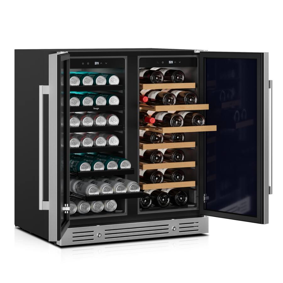 Yeego 30 Inch Outdoor Dual Zone Wine & Beverage Cooler , 33 Bottle & 80 ...
