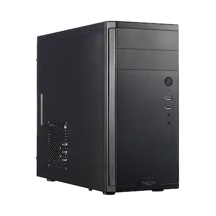 Front. Fractal Design - Fractal Design Core 1100, Black, Micro ATX, Mini Tower PC Case - Black.