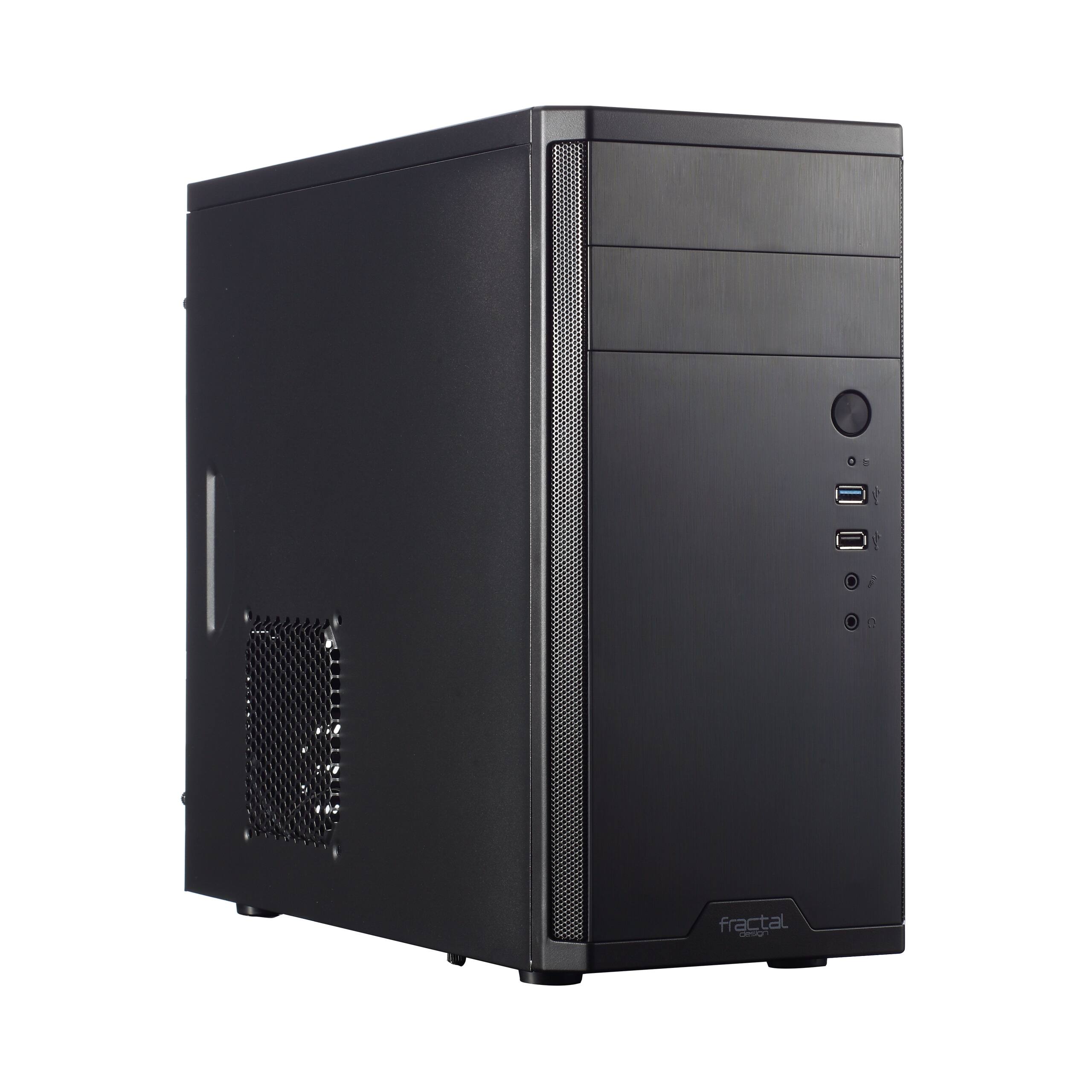 Front. Fractal Design - Fractal Design Core 1100, Black, Micro ATX, Mini Tower PC Case - Black.