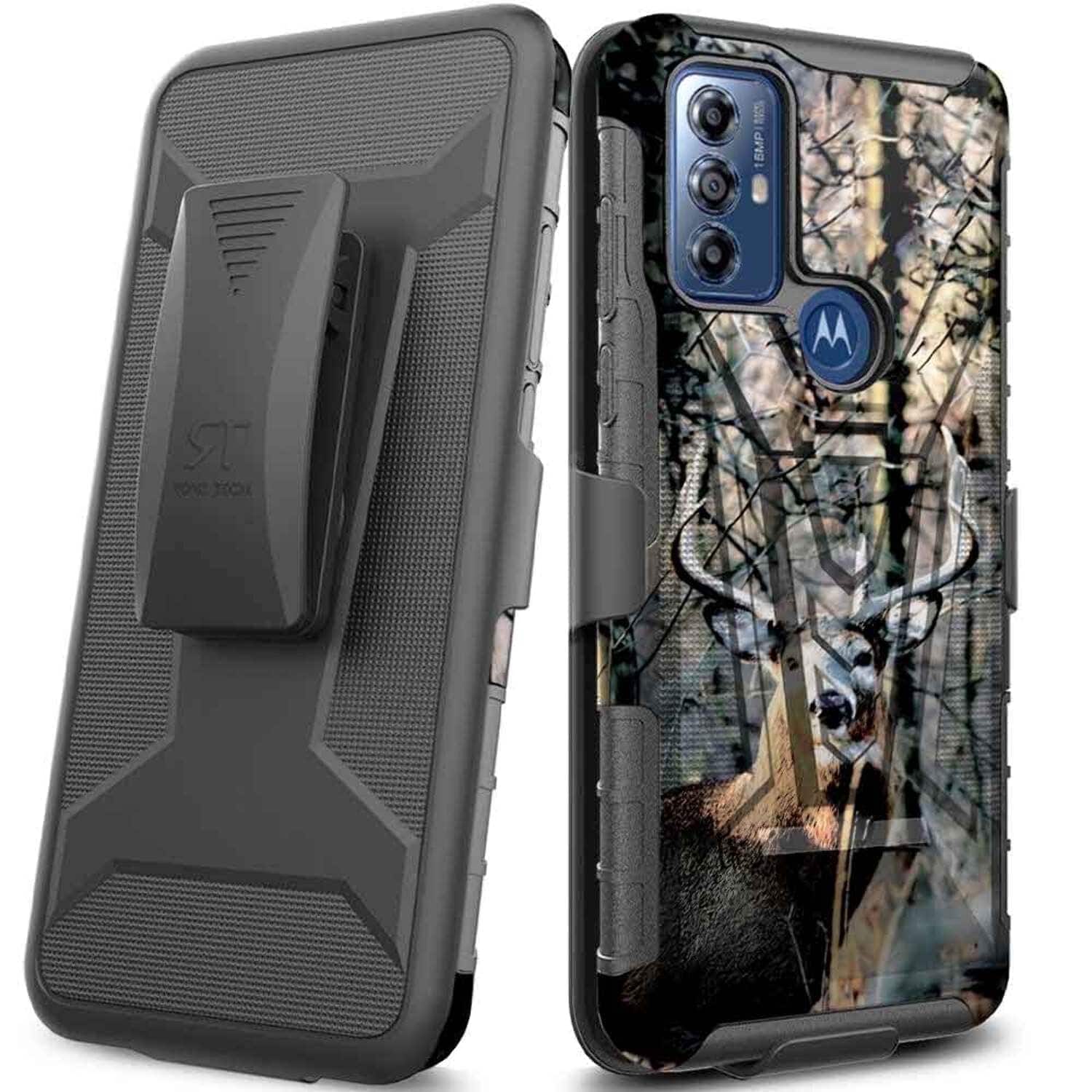 RomeTech - Rome Tech Dual Layer Holster Case for Moto G Play (2023) - Camo Deer