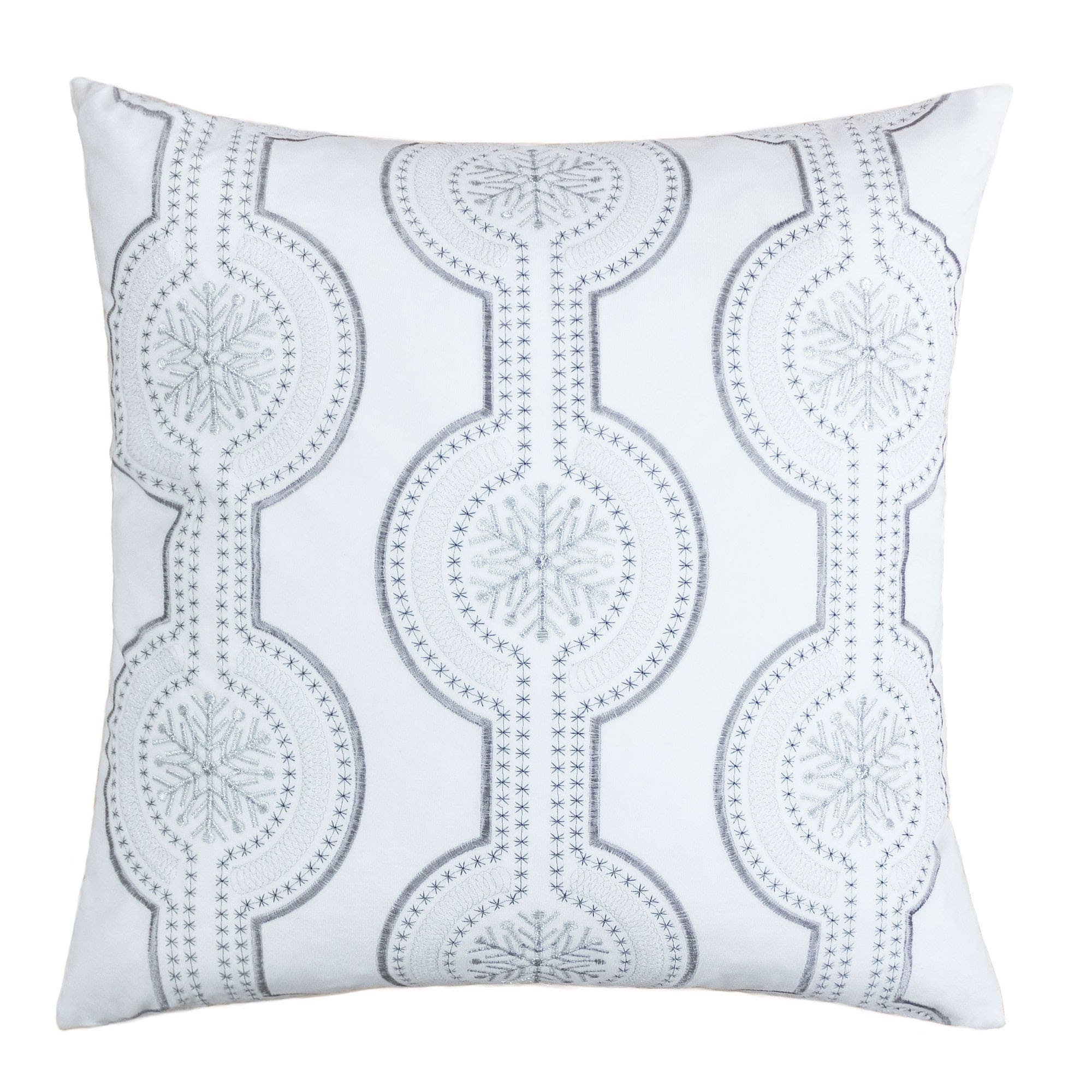 LuXeo - Embroidery Velvet Throw Pillow - White