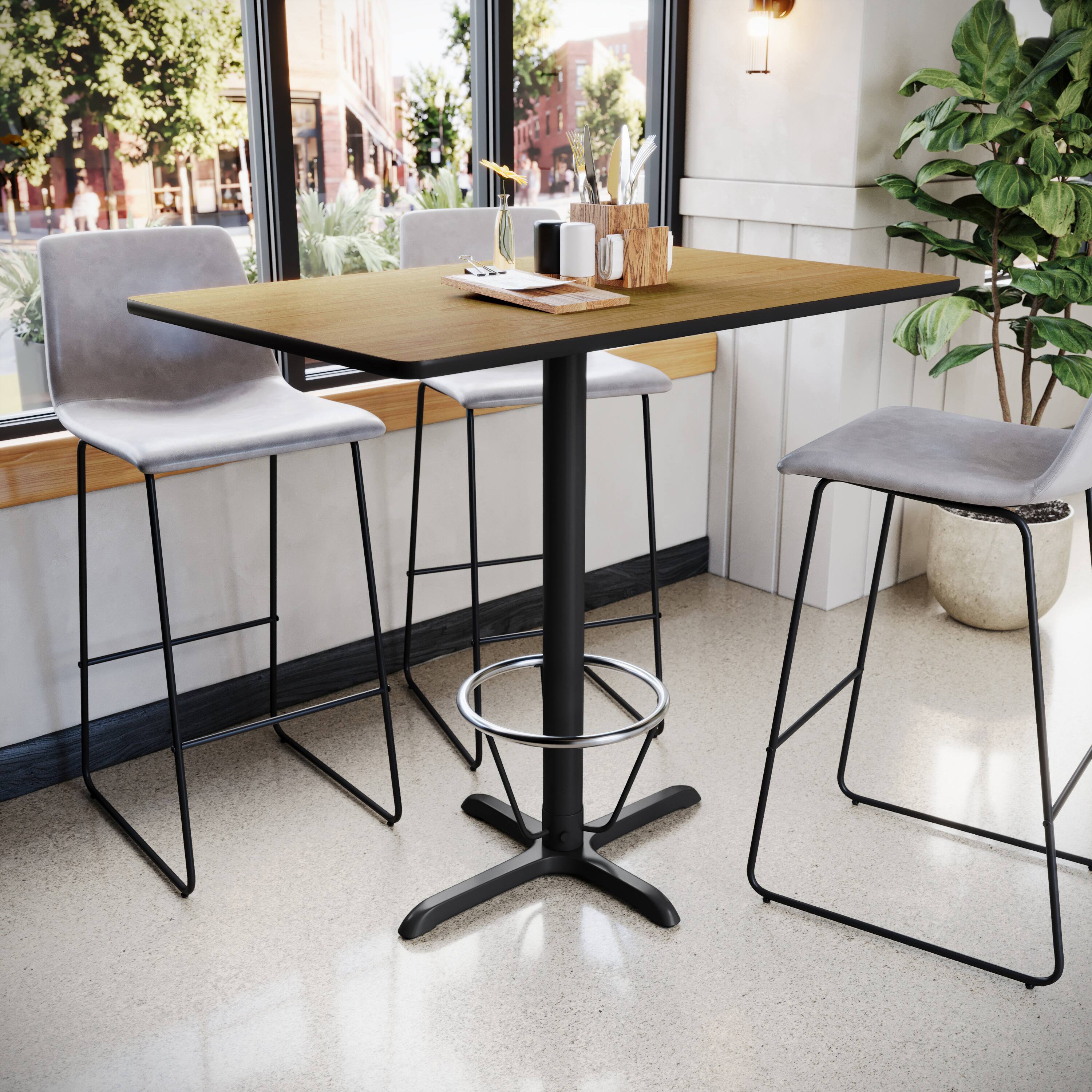 Alt View 1. Emma + Oliver - 30"x48" Rectangular Laminate Bar Table with 23.5"x29.5" Foot Ring Base - Natural.