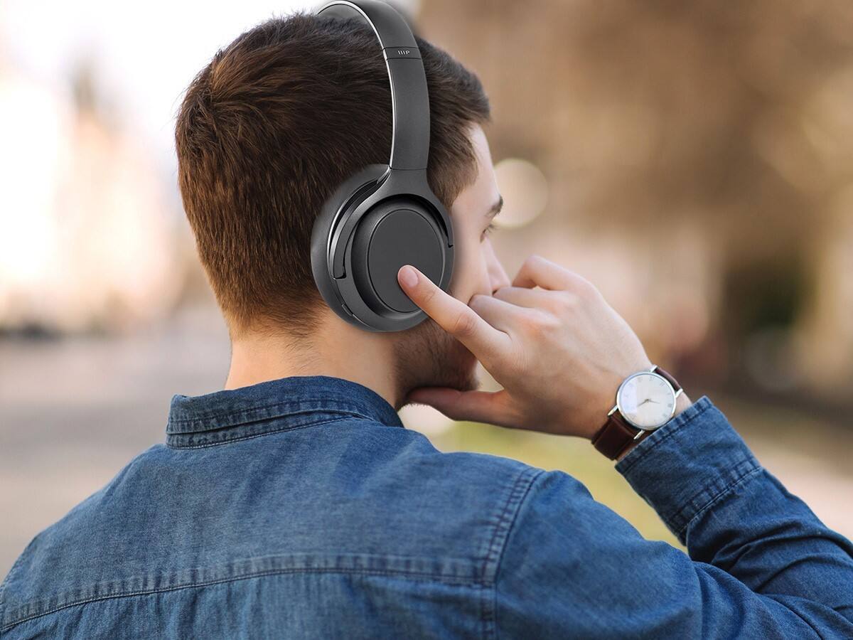 Alt View 3. Monoprice - Monoprice BT-600ANC Over-Ear Bluetooth 5 Headphones with ANC, aptX HD & AAC, Touch Controls, 40-Hour Playtime - Black.