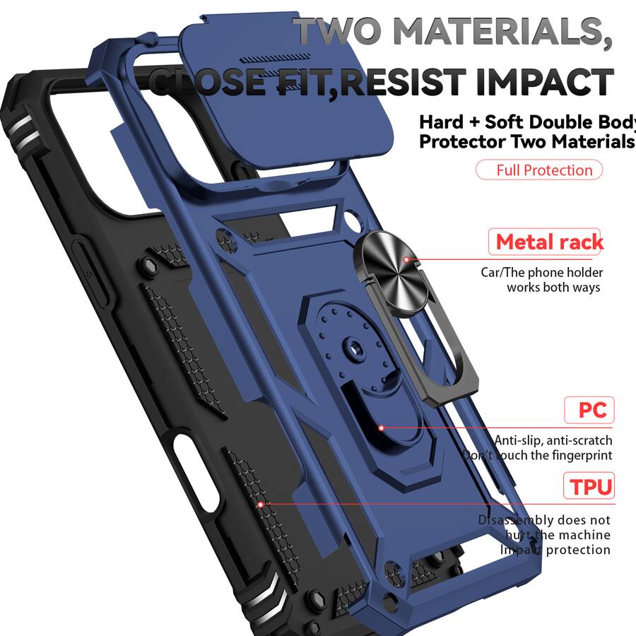 Camera Rotate Button Dteck Rotatable Ring Kickstand Case for Apple iPhone 17 Pro Max, Heavy ...
