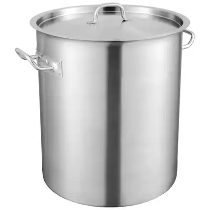 Front. VEVOR - Stainless Steel Stockpot, 42 Quart Large Cooking Pots, Multipurpose Cookware Sauce Pot with Lid & Handle - Sliver.