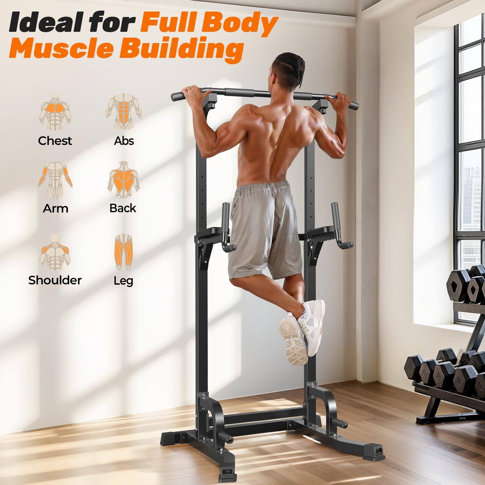 Ideal for Full Body Muscle Building

- Chest
- Abs
- Arm
- Back
- Shoulder
- Leg