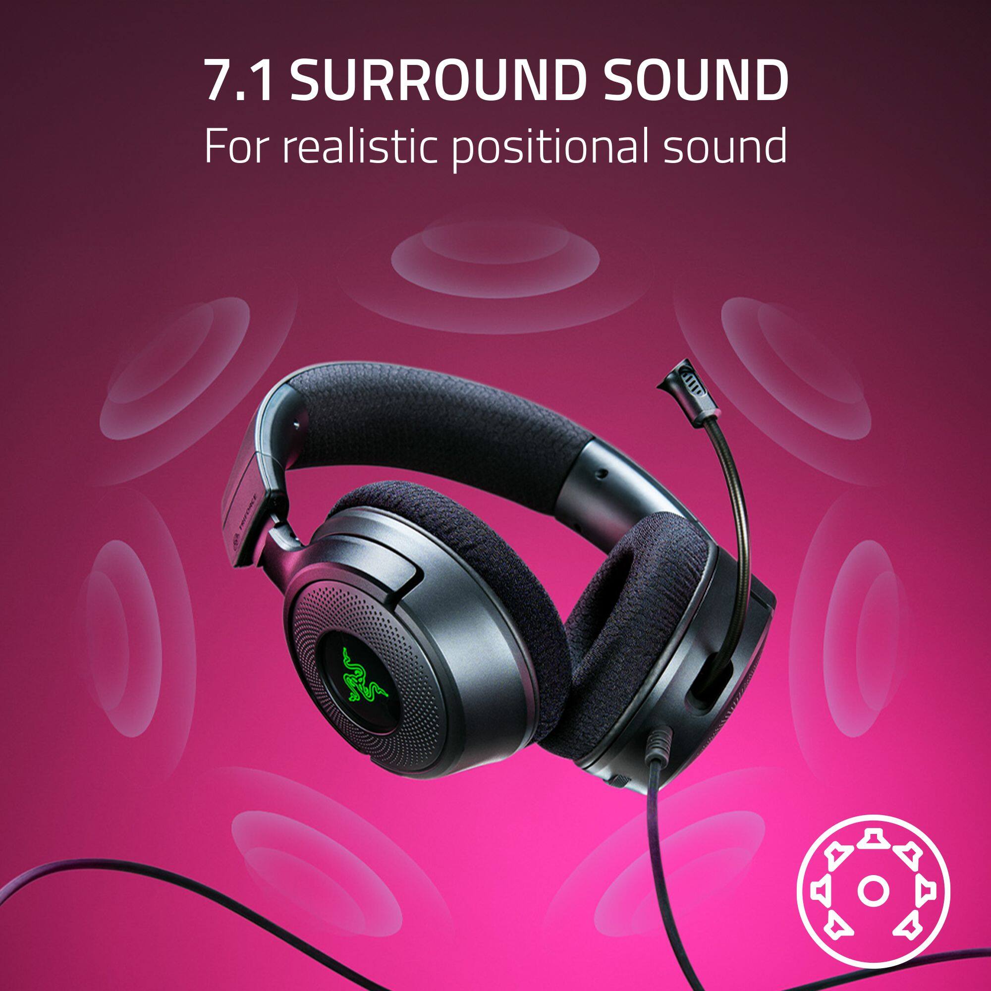 7.1 SURROUND SOUND
For realistic positional sound