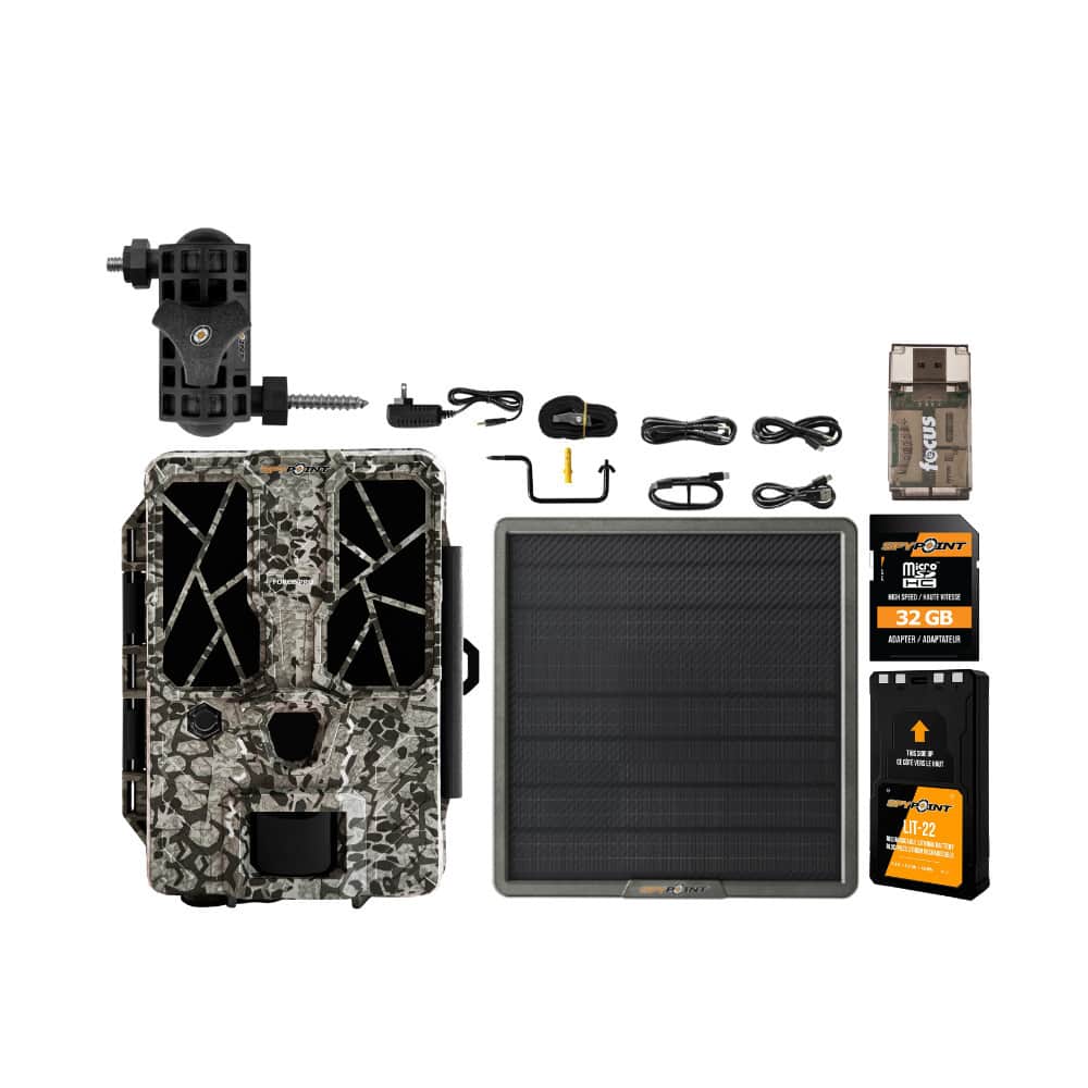 Spypoint - FORCE-PRO 30Megapixel Trail Camera with Lithium Battery Solar Panel Kit