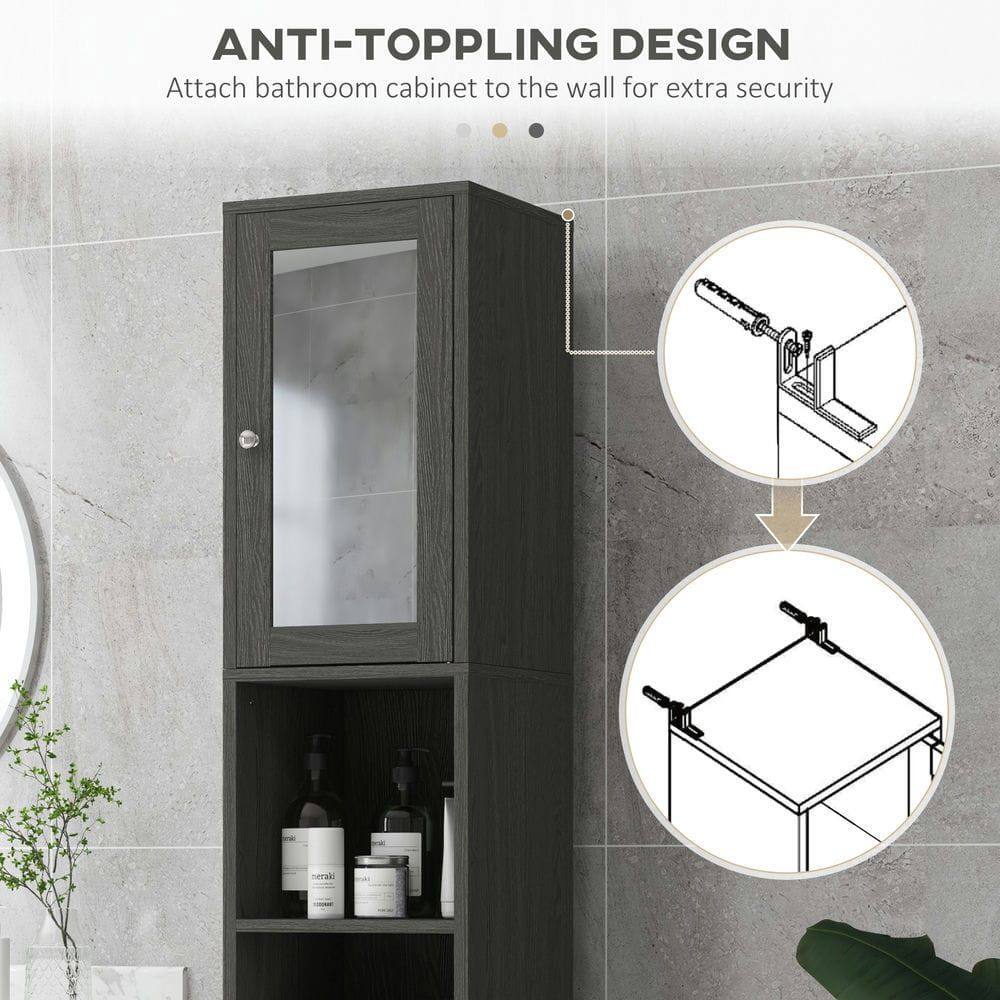 ANTI-TOPPLING DESIGN  
Attach bathroom cabinet to the wall for extra security