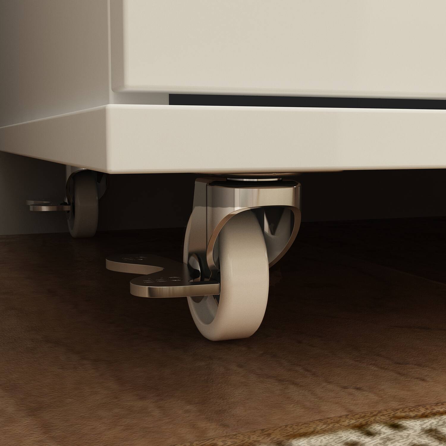 Alt View 6. Famapy - Famapy Tall Storage Shoe Cabinet: Mobile, Versatile Organizer with Lockable Wheels - White.