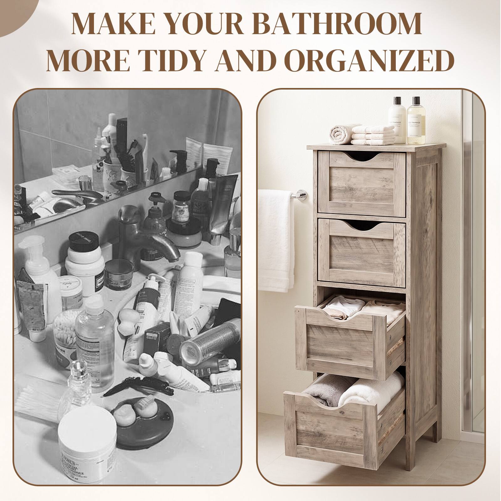 MAKE YOUR BATHROOM MORE TIDY AND ORGANIZED
