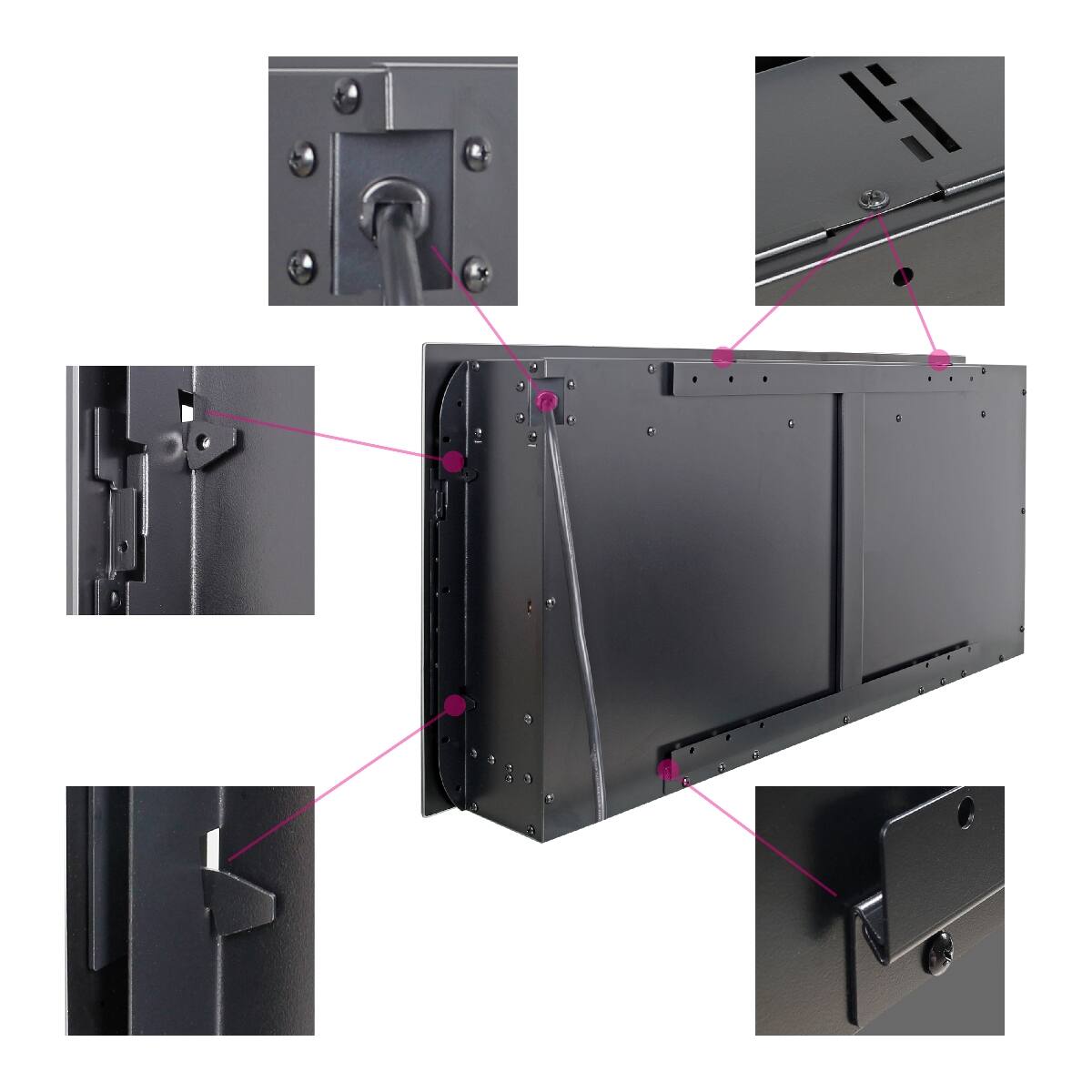 Alt View 9. Loheer - Loheer 42 inch electric fireplace Wall Mounted Recessed Heater - Black.