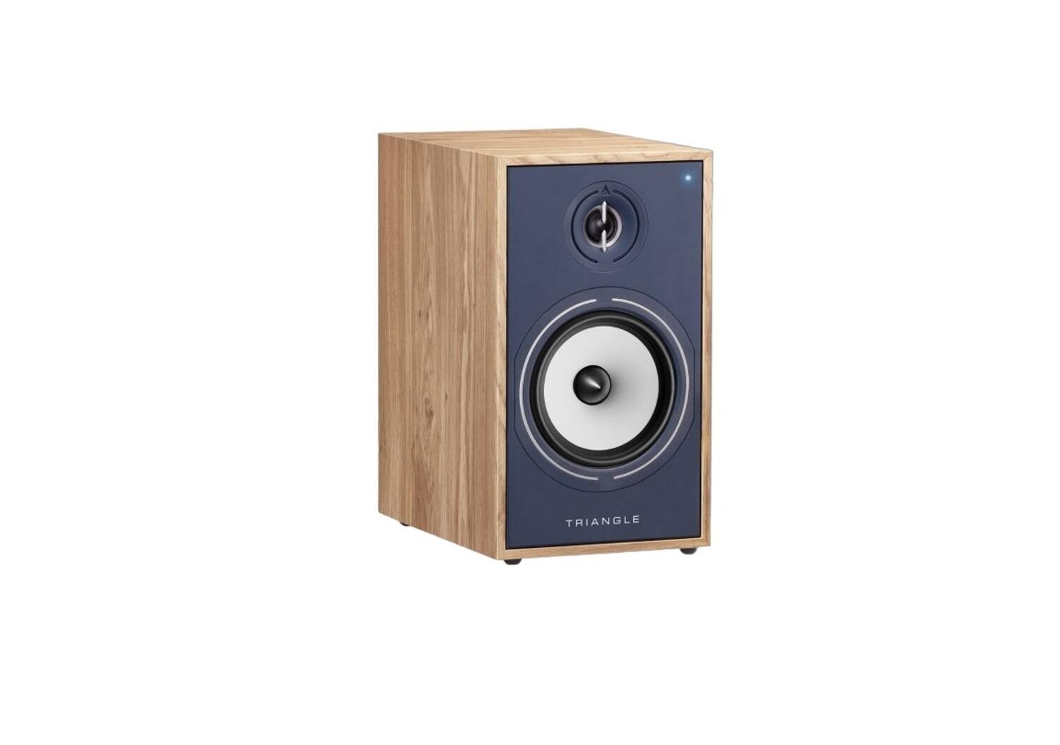 Angle. Triangle - Triangle Borea Active Bluetooth Bookshelf Speaker Pair - Light Oak Blue (BR03BT) - Black.
