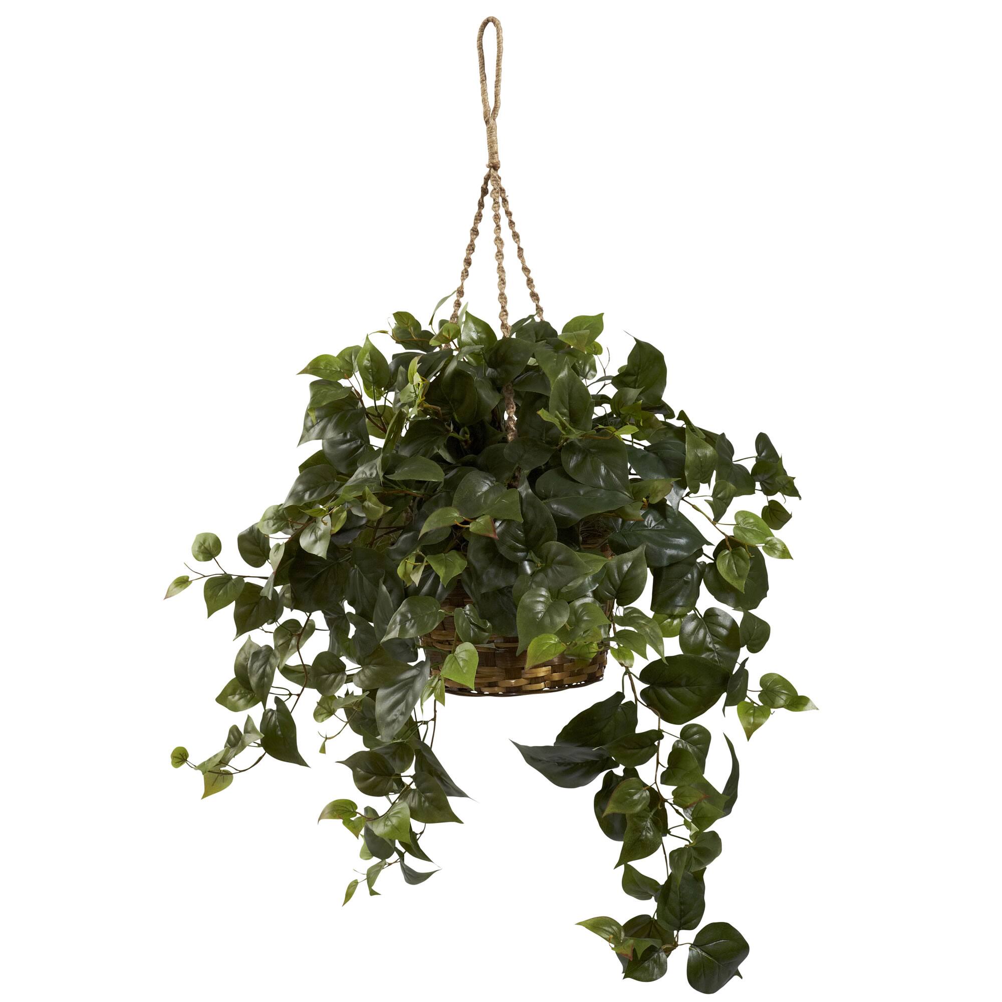 Front. BreeBe - Philo Hanging Basket - Green.