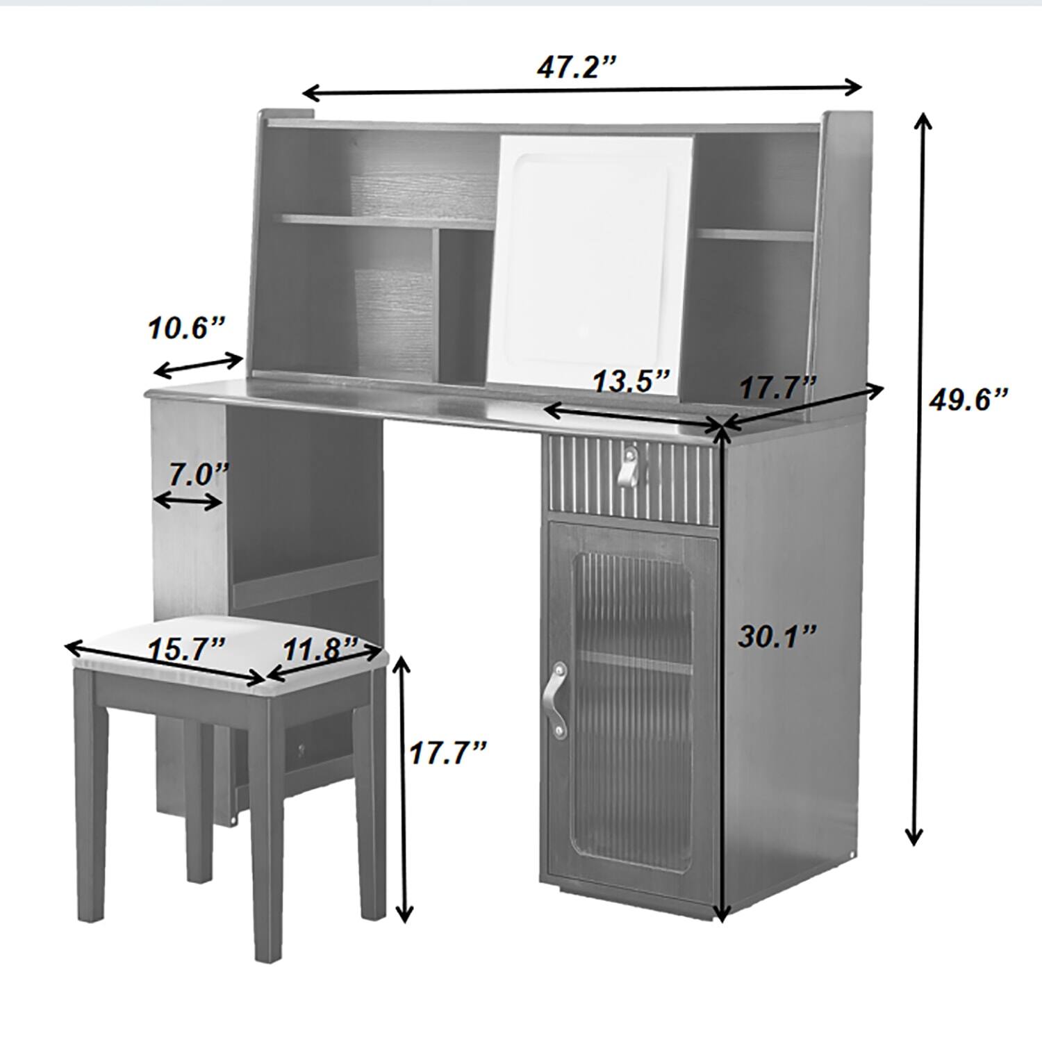 47.2"  
10.6"  
13.5"  
17.7"  
49.6"  
7.0"  
15.7"  
11.8"  
30.1"  
17.7"