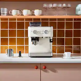 KitchenAid - Semi Automatic Espresso Machine with Burr Grinder, KES6551 - Porcelain White