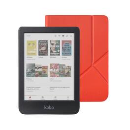 Kobo - Clara Colour eReader (Black) with Bundle - 2024 - Cayenne Red SleepCover