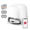 Front. Roborock - Qrevo Curv 5A1 Robot Vacuum and Mop, Effortless, Hygienic Cleaning in Every Corner, Pet and Kid Friendly - White.