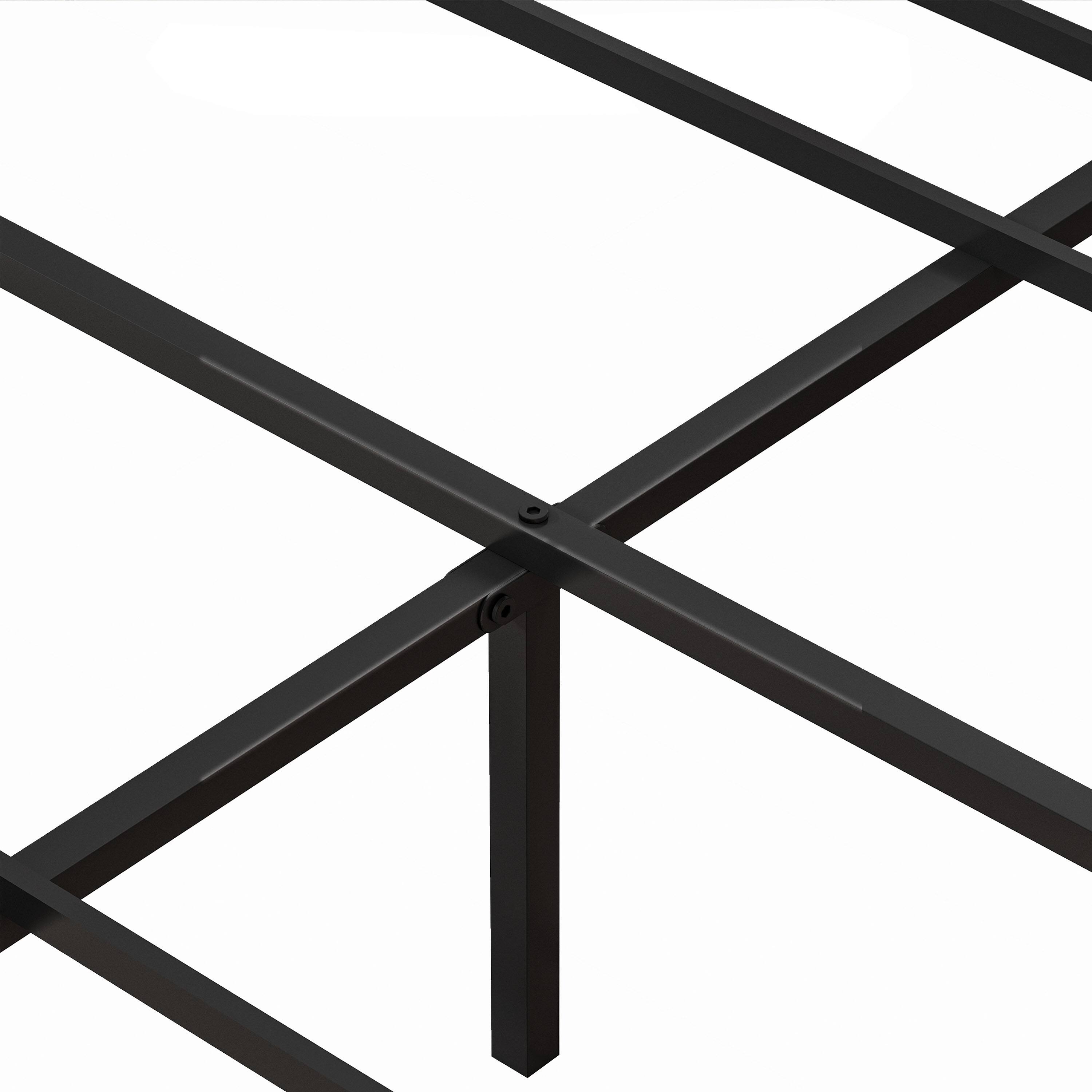 Alt View 4. Dyonery - Queen-size bed frame with 4 storage compartments, featuring a sturdy metal support platform base paired . - Brown.