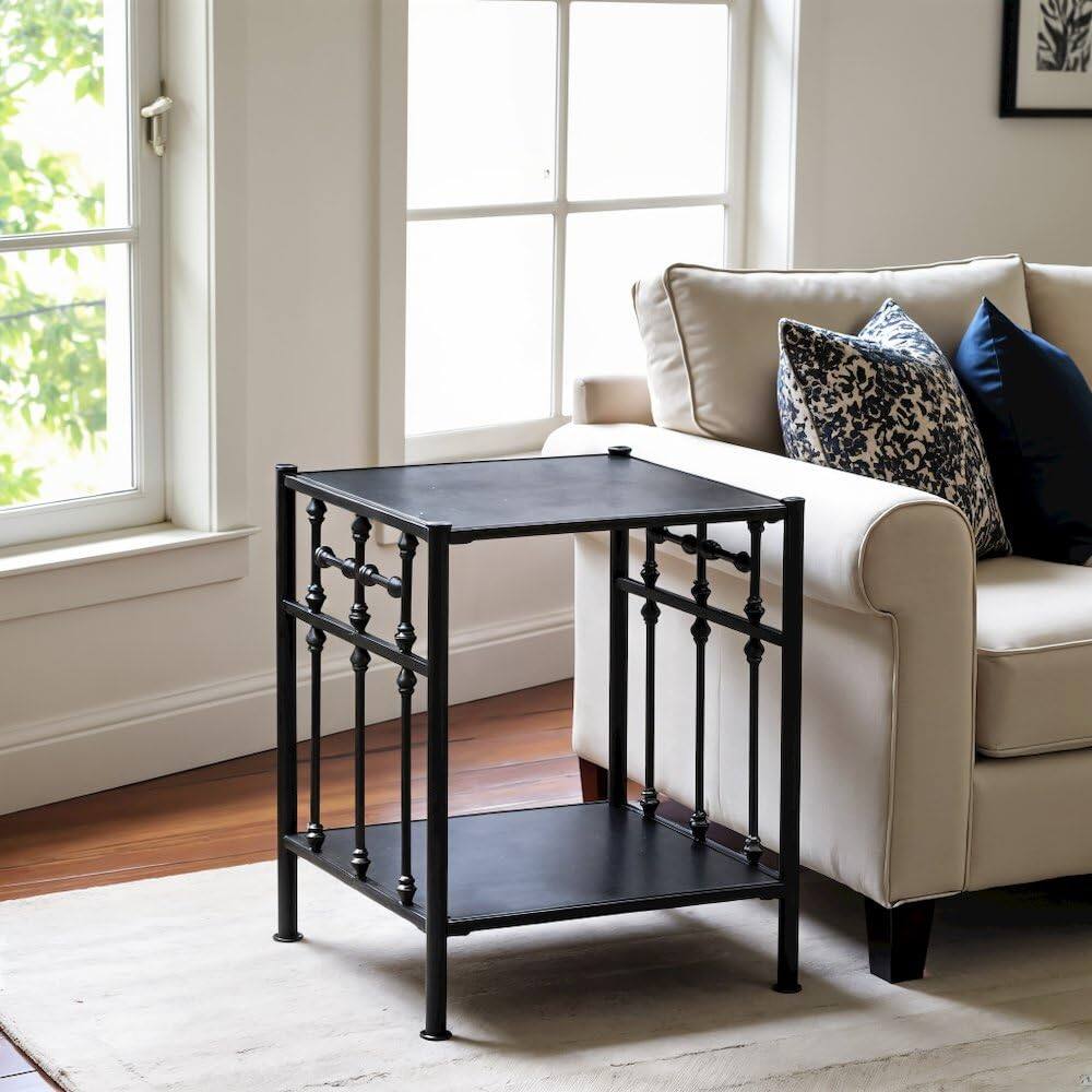 Alt View 1. Starlight Canyon Home - Black Metal Nightstand – Stylish Metal Side Table for Bedroom or Living Room - Black.