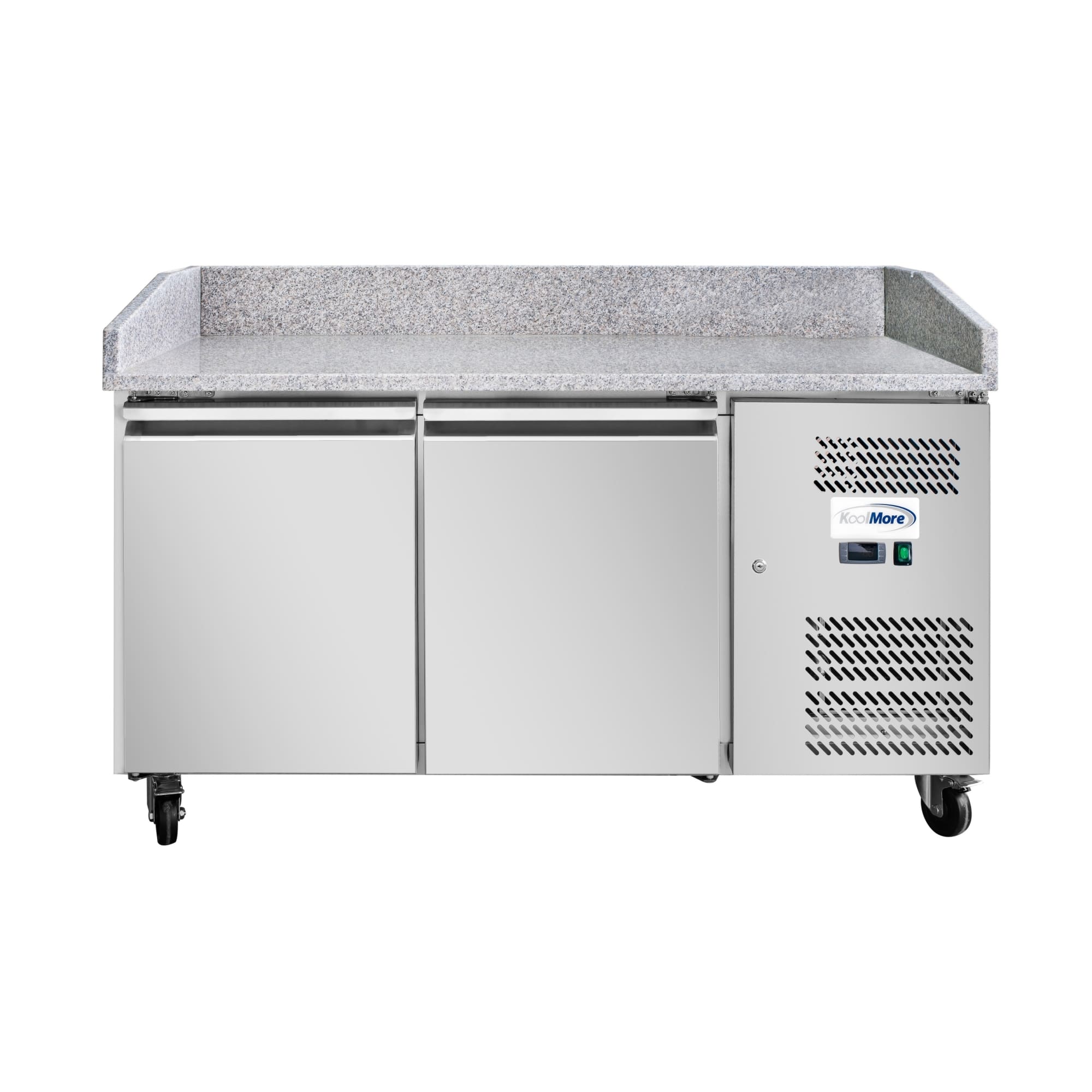 Koolmore - 59 in. Commercial Refrigerated Granite Top Pizza Prep Station (KM-RPPS-2D59-GRT) - Stainless Steel