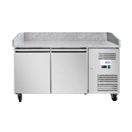 Front. Koolmore - 59 in. Commercial Refrigerated Granite Top Pizza Prep Station in Stainless Steel (KM-RPPS-2D59-GRT) - Stainless-Steel.