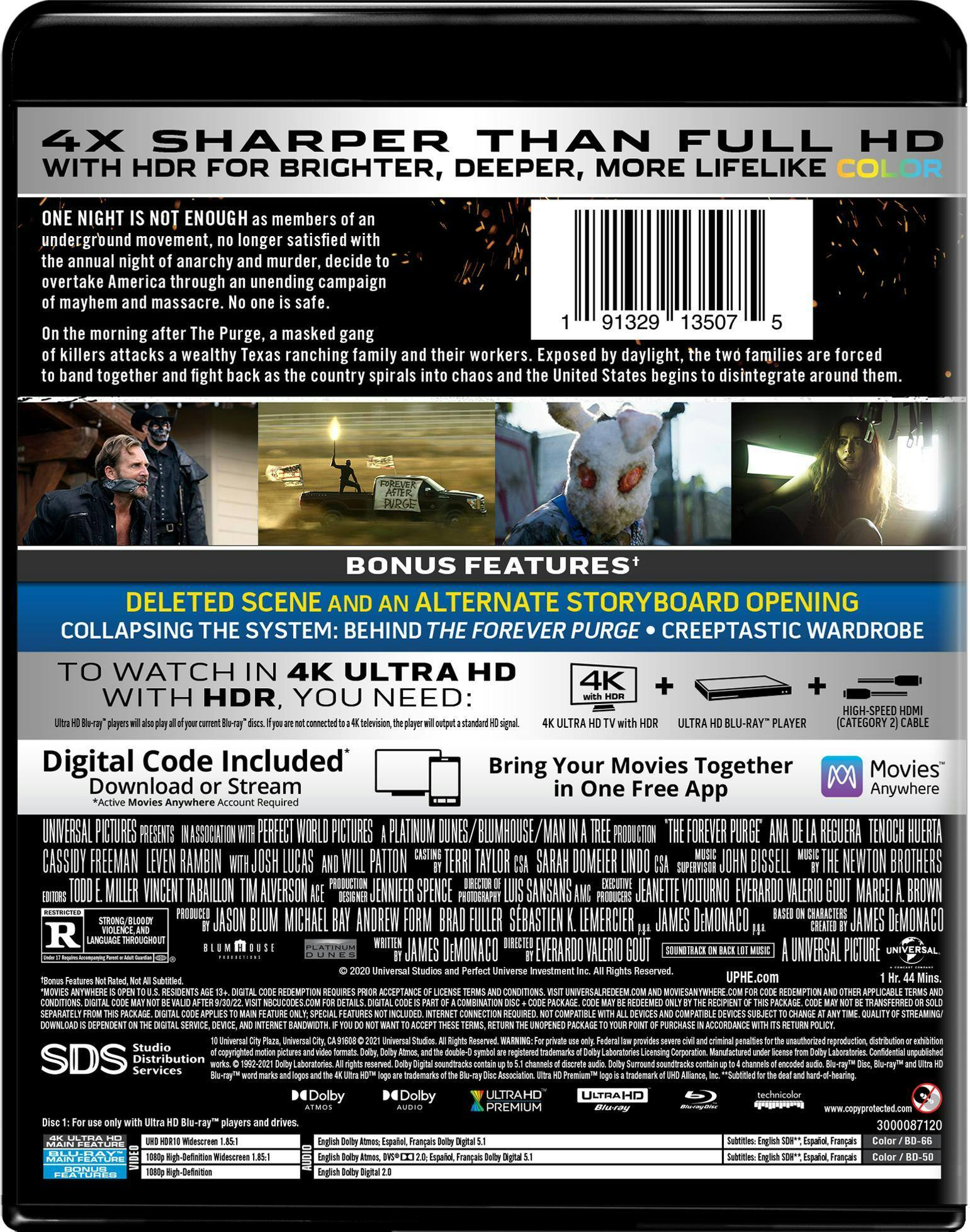 Back. The Forever Purge   - 4K Blu-Ray.