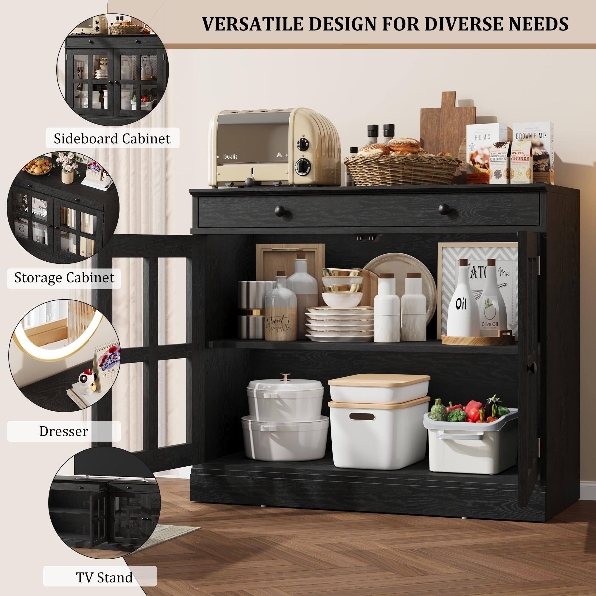 VERSATILE DESIGN FOR DIVERSE NEEDS

- Sideboard Cabinet
- Storage Cabinet
- Dresser
- TV Stand