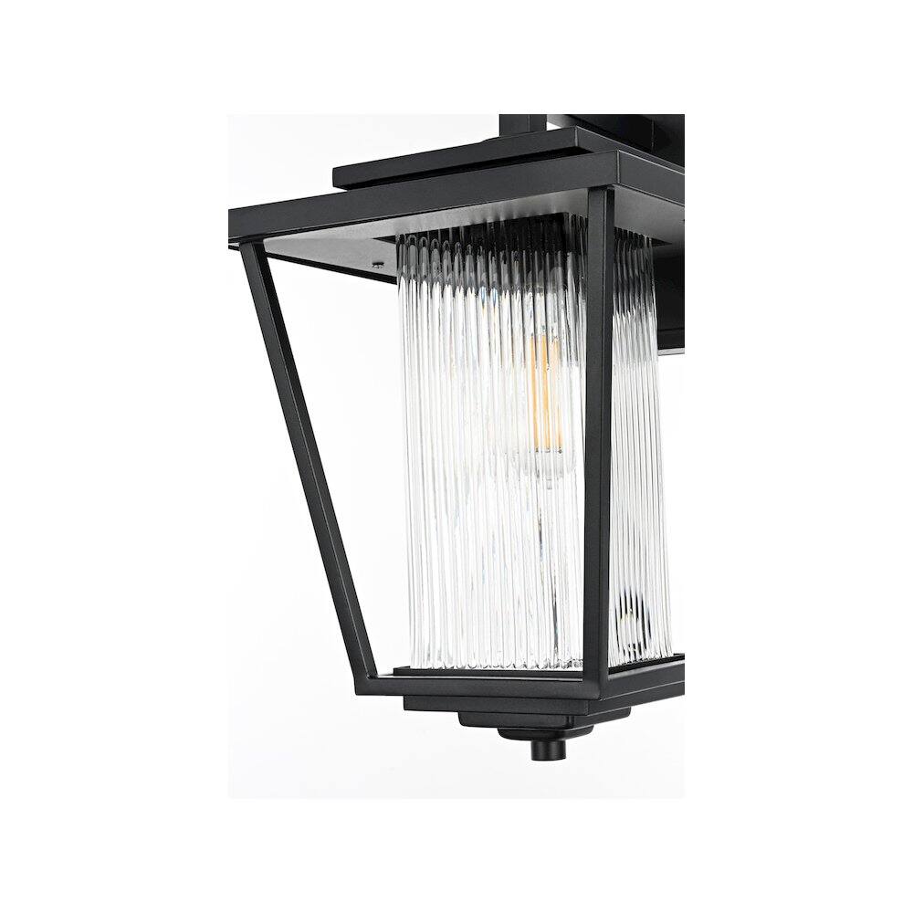 Alt View 2. Elegant Lighting - York 7 inch Outdoor Pendant in Black - Black.