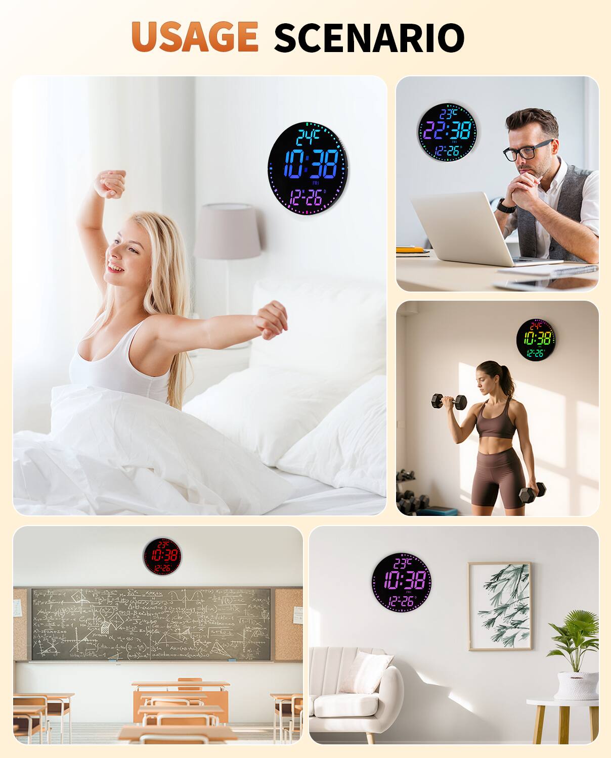 USAGE SCENARIO

24c 10:38 FRI 12-26 23C D0 22:38 12:26  
24e 10:38 T 2-26 23 10:38 85-5 23C 10:38 12-26